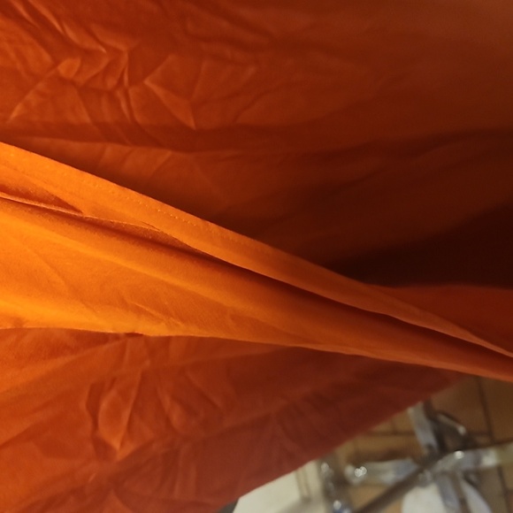 Modest Barbie Elegant Orange Satin ruffle sleeve maxi dress evening gown xxl - Picture 4 of 6